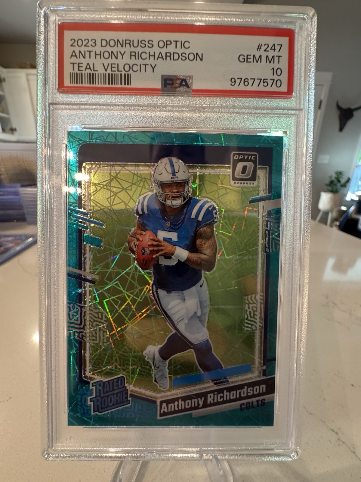 2023 PANINI DONRUSS OPTIC TEAL VELOCITY #247 ANTHONY RICHARDSON ROOKIE RC PSA 10
