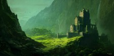 Landscape fantasy art castle Custom Gaming Mat Desk