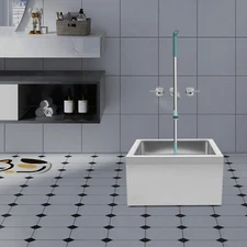 22"L x 19"W Stainless Steel Mop Sink Utility Floor Mount Mop Basin Silver