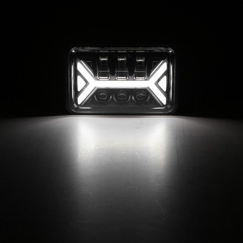 Pair 4"x6"inch LED Headlights DRL Sealed Hi-Lo Beam For Chevy Chevrolet Camaro - Imagen 9 de 12