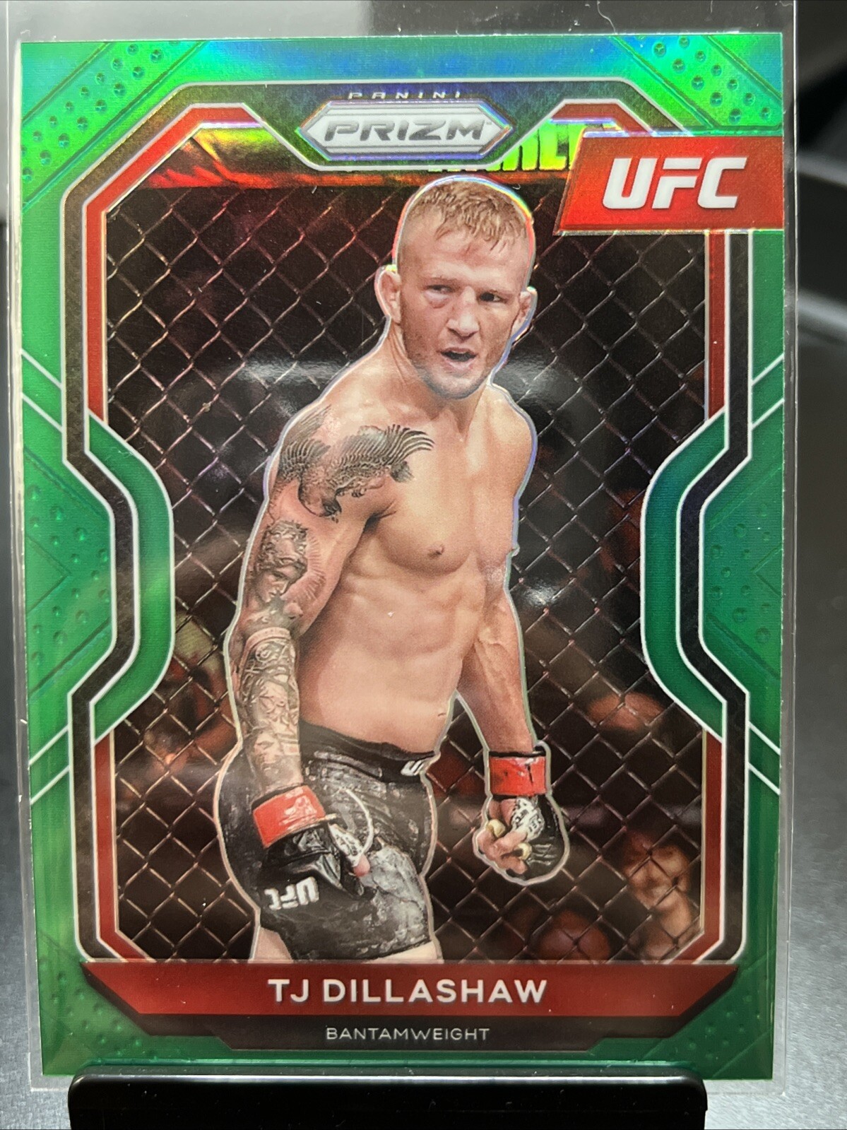 2021 Panini Prizm UFC MMA Green NO. 23 TJ Dillashaw - Bantamweight