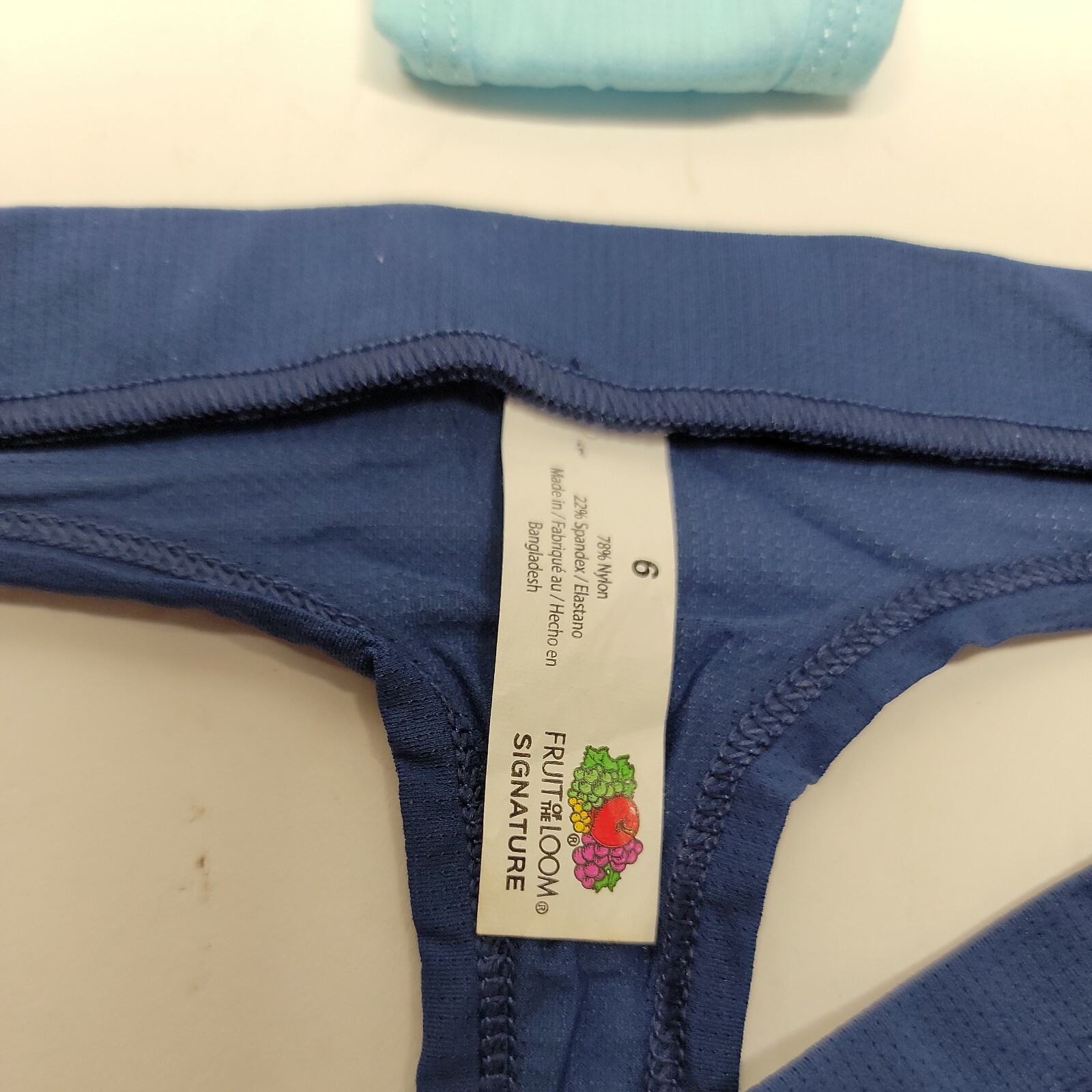 Vintage Fruit Of The Loom Nylon Thong Size 6 Bikini U… Gem