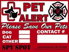 300 Pet Alert Stickers Decals Weatherproof Vinyl UV Stable Indoor or Outdoor