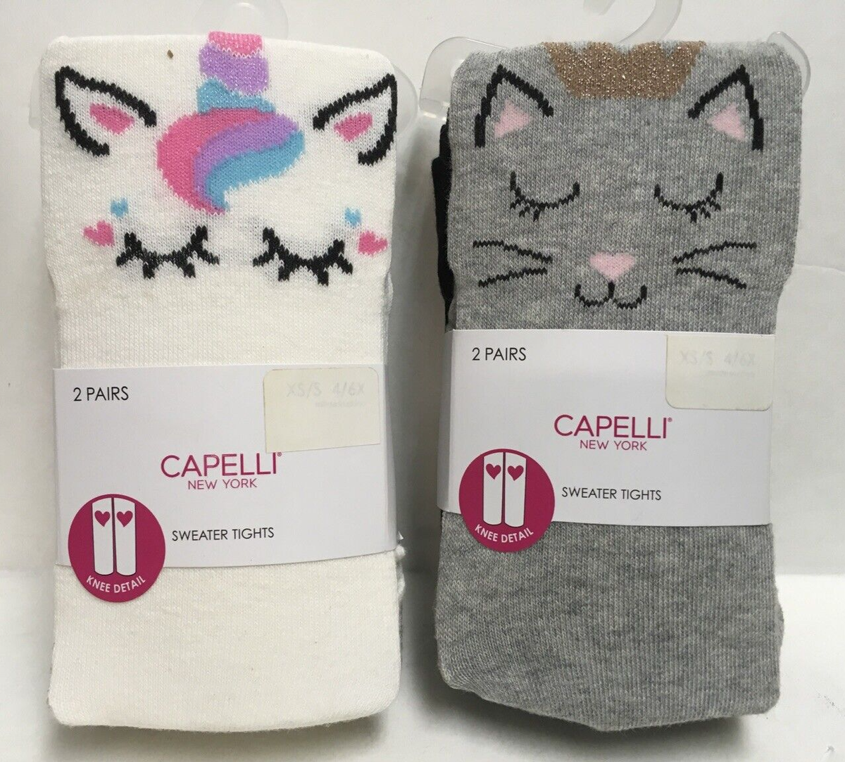 Pack of pairs Capelli NY Girls Sweater Tights assorted Sizes