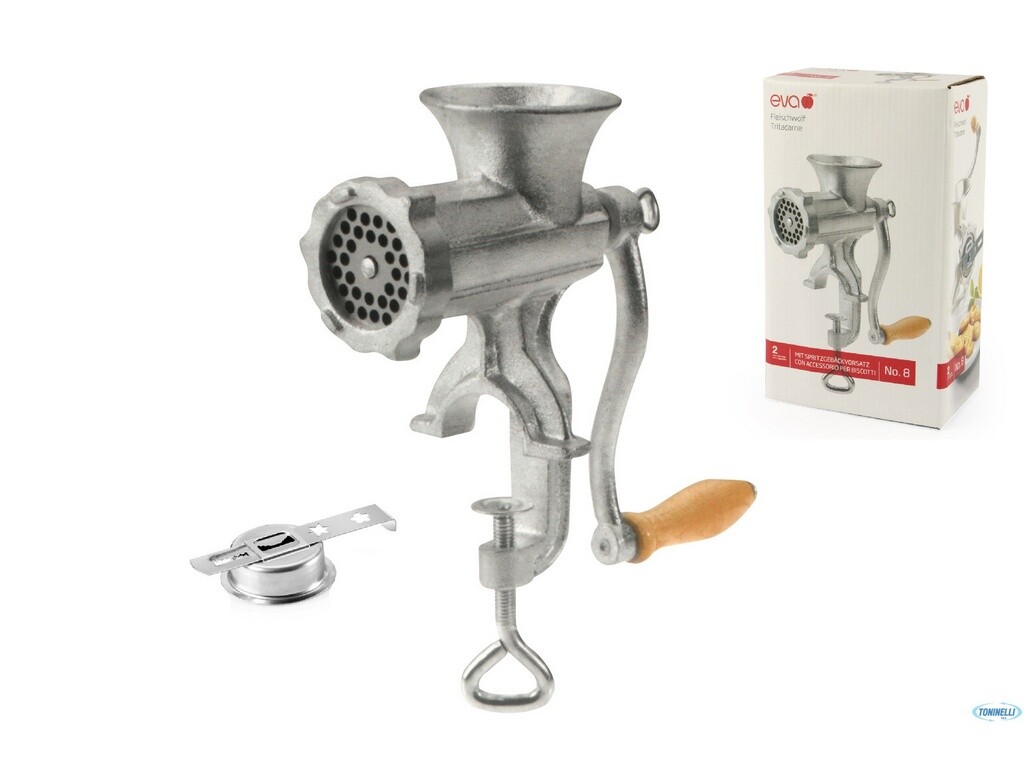 TRITACARNE MANUALE EVA KAUFGUT GHISA CON ACCESSORIO BISCOTTI