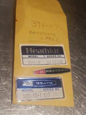 New Heathkit Daystrom Label Pack #391-17 NOS