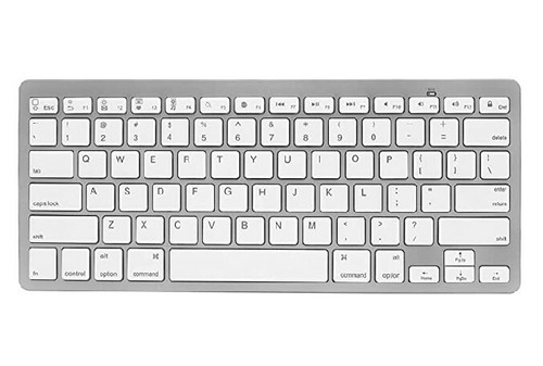 Wireless Bluetooth Keyboard for Tablets, Smartphones, and Computers – White/Silv - 第 1/7 張圖片