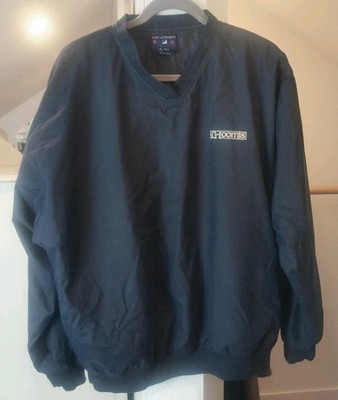 VTG G. Loomis Fishing Pullover Mens Large Blue V-Neck Windbreaker Lined Pockets 