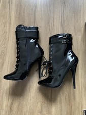 Pleaser Devious Domina 1023 Stiefeletten, schwarz, neu, Gr.40