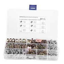 200Pcs U Clips and Screw Clips Kit, 6/8/10/12 Car Clip Nuts, Stainless Steel U