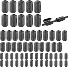 60 Pieces Clip-On Ferrite Ring Core RFI EMI Noise Suppressor Cable Clip for 3Mm/