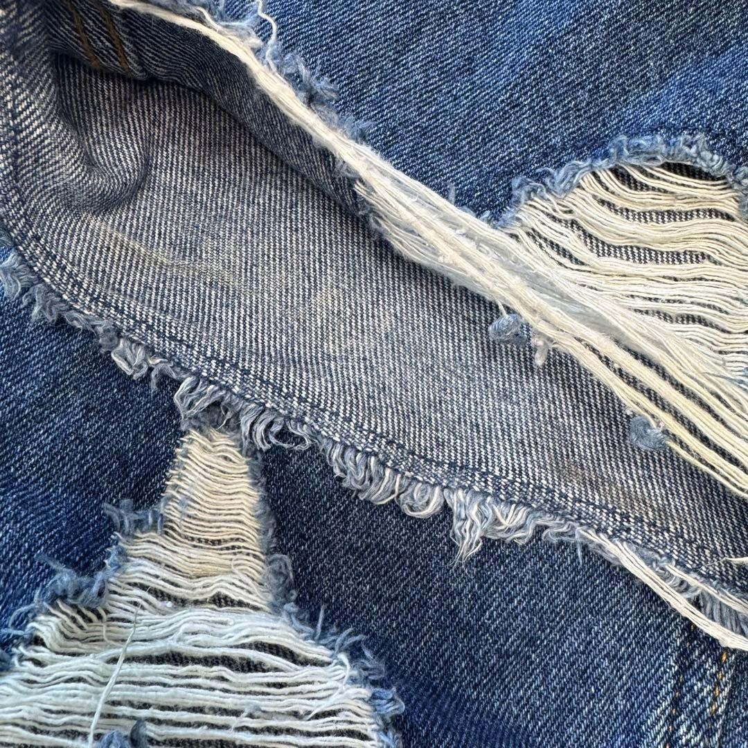 Ameri Hem Fringe Egg Denim Pants 25 - image 14