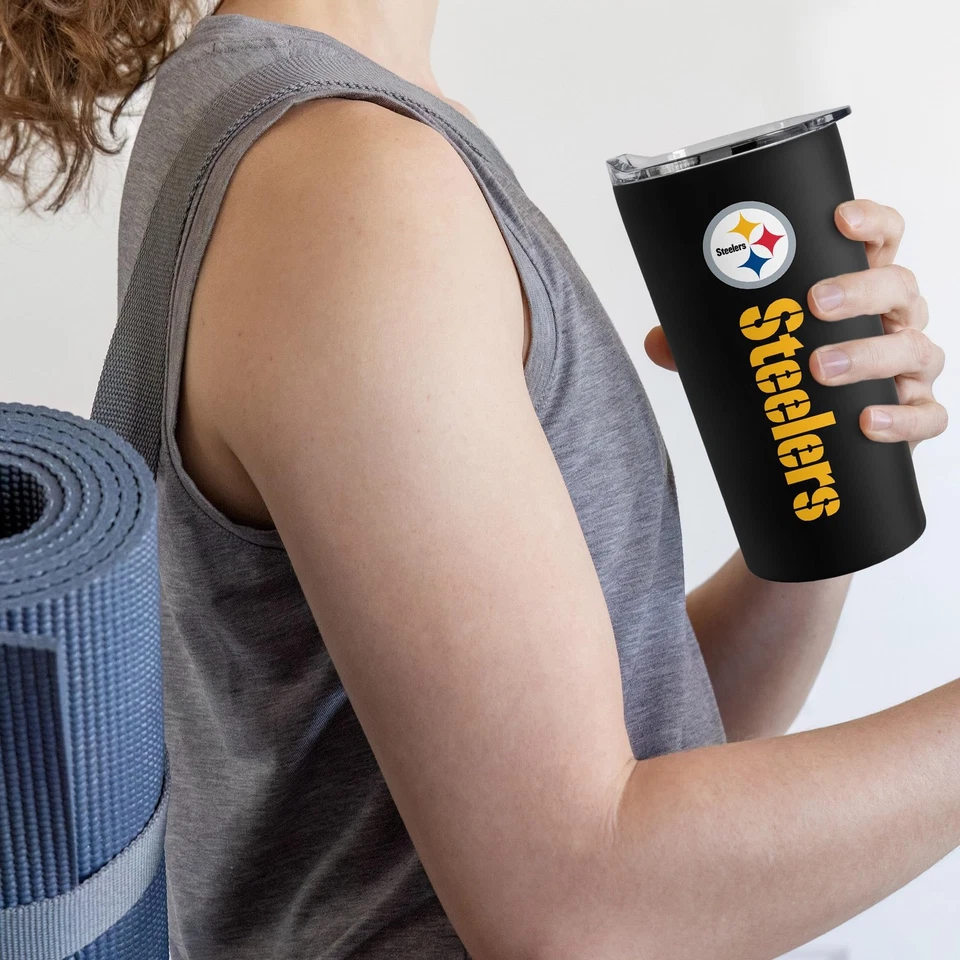 NFL Fútbol Pittsburgh Steelers 18oz Tacto Suave, Vaso Fácil Agarre Foto 4 de 4
