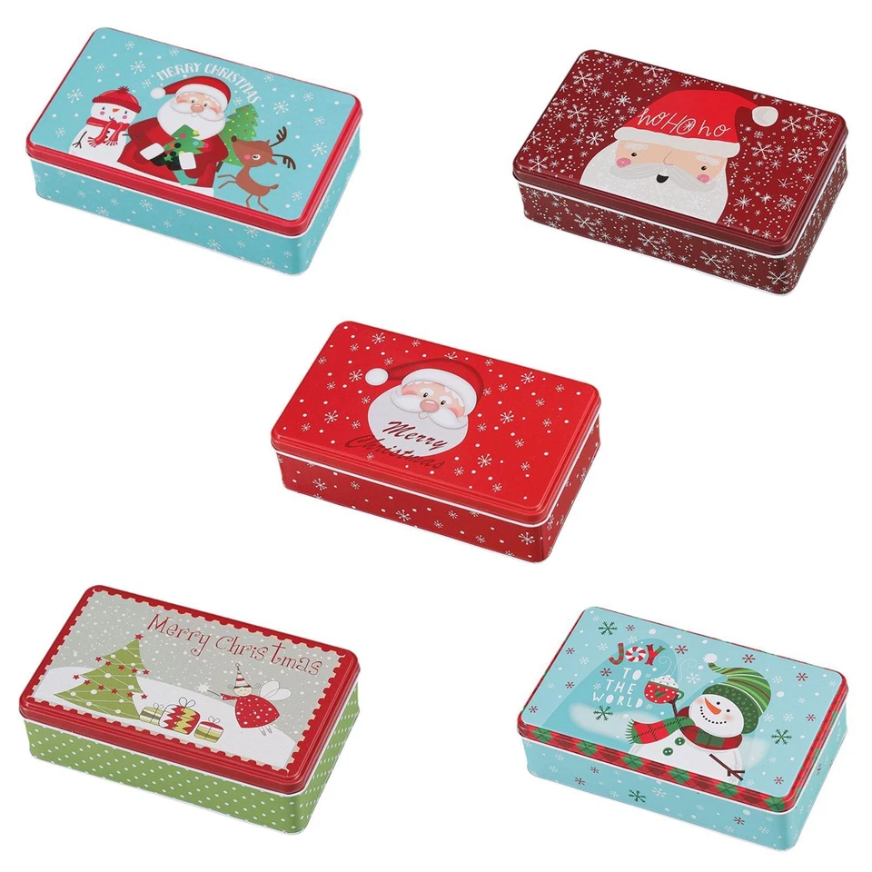 Christmas Tin Box Cookie Box Cute Cookie Container Decor Unique Biscuit Candy