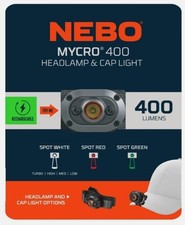 NEBO MYCRO 400 Lumen Mossy Oak Bottomland Rechargeable Headlamp Cap Light Camo