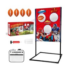 Football Toss Game Set, Includes 4 Soft Footballs - Outdoor Lawn Games for Ki...