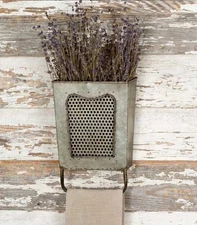 NEW!! Colonial Tin Works Galvanized Vtg. Dalton Wall Box with Towel Bar 