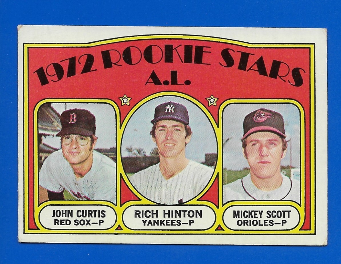 1972 Topps #724 High# A.L. Rookie Stars Rich Hinton New York Yankees Red Sox EX