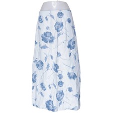 Cappuccini, Maxirock, Größe: 38, Blau/Weiß/Mehrfarbig, Leinen, Blumen #rWa