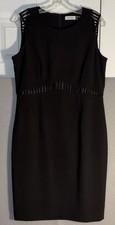 Calvin Klein Womens Black Sheath Dress Cutout Design Sz 12 Carolyn Bessette NWOT