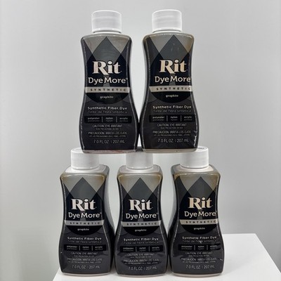 5 Rit Dye More Synthetic Fiber Dye Polyester Nylon Acrylic 7 oz Graphite Lot