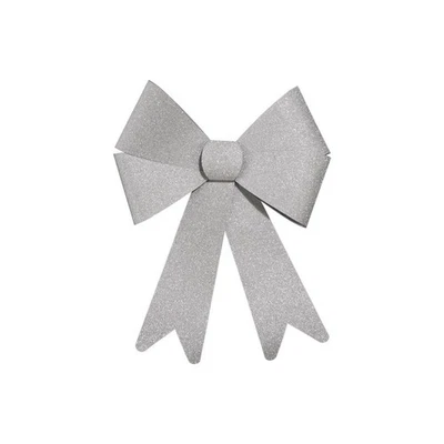 Nœud Déco à Paillettes "Colorama" 30cm Argent - Photo 1/2
