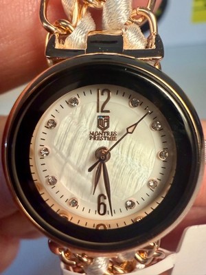 Invicta Montres Prestige 25mm Rose Tone White Dial Leather Band MPW-0296 NEW
