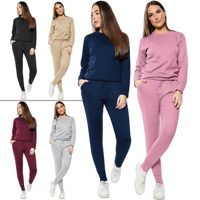 Damen Trainingsanzug Set Damen Rundhals Sweatshirt Freizeit Jogginghose Anzug