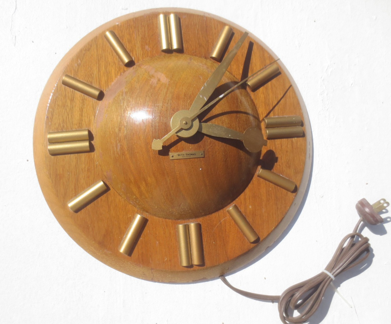 Seth Thomas Art Deco"Plaza 2 E" Electric Wall Clock ALL ORIGINAL WORKING! featured image