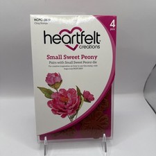 Heartfelt Creations Small Sweet Peony 4 pieces HCPC-3819 Cling Stamps NEW boxed