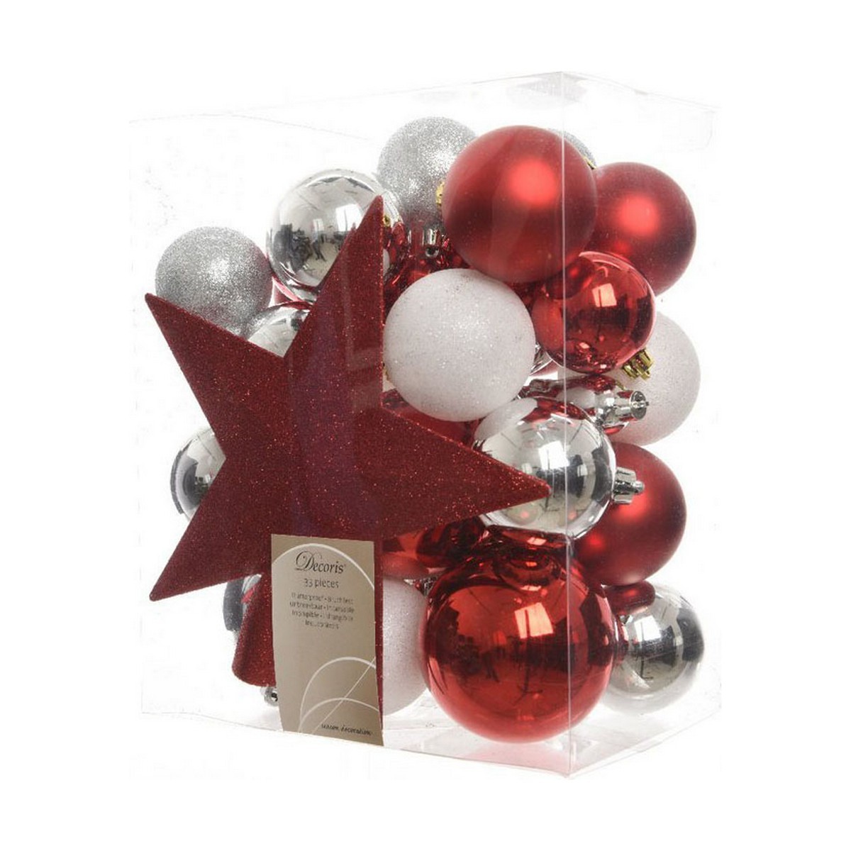 Palle di Natale Decoris Rojo/Blanco 33 Pezzi