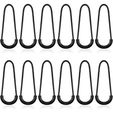 Nylon U-Shape Zipper Pulls 12PCS Heavy Duty Zipper Tags Replacement Pulls Black