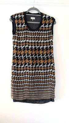Women s Rozae Nicholas Dress   Size X Small Sleeveless Silk Dogtooth Print