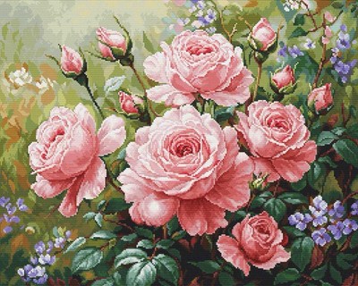 Luca-S Gobelin Stickpackung ''Der Rosengarten'', Zählmuster, 27,5x22cm