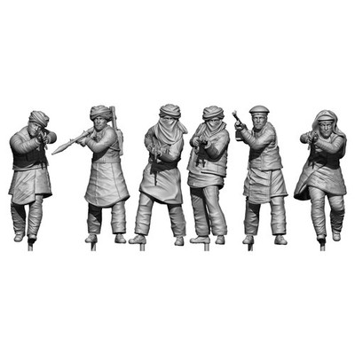 1/64 Miniature Sand Table Scene 3D Print Middle Eastern Rebel Fighters Unpainted