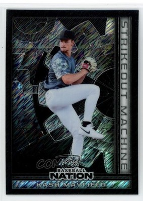 2025 Leaf Baseball Nation Strikeout Machine Black Shimmer 1/1 Kash Mayfield 9cf
