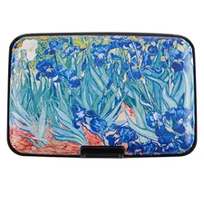 Mini RFID Aluminum Wallet Slim Credit Card Case Business Cards Butterfly orchid