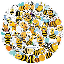 60PCS Cute Bee Stickers for Water Bottles, Laptops - Fun Bee Design
