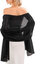 Chiffon Shawl Wraps for Women Evening Dresses Soft Scarf Formal Wedding Brida...