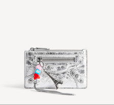 Balenciaga Le City Long Coin Card Holder Silver Lambskin Japan Exclusive