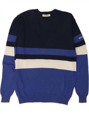 BIKKEMBERGS Jungen Rundhals Pullover Pulli 15-16 Jahre blau gestreift Baumwolle DU16