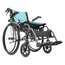 Aluminum Wheelchair   30lb, Easy-Fold, Flip Arms, 22" Shock-Absorbing Tires