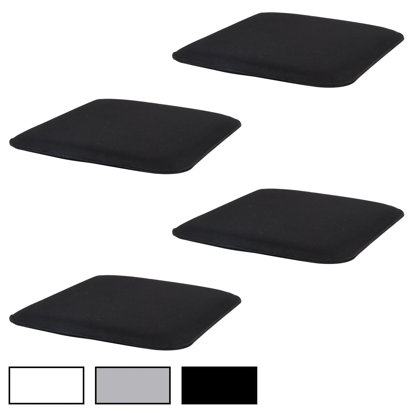 Coussin d'assise en feutre lot de 4 galettes de chaise carrées gris anthracite 40x40 cm