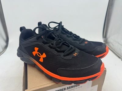 Under Armour Charged Assert 9 Running Sneakers Men's Black Orange Lace Up - 10