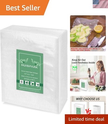 100Pcs 3.5'' x 5.1'' Heavy-Duty Smell Proof Vacuum Sealer Bags for Food Storage