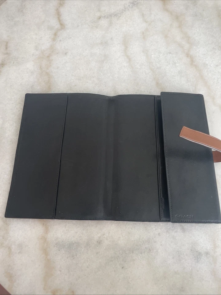 Diario de cuero Coach recargable negro marrón vintage *raro* vintage Foto 4 de 4