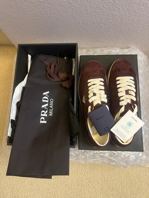 Prada Downtown Maroon Sneakers Size 11 USA 