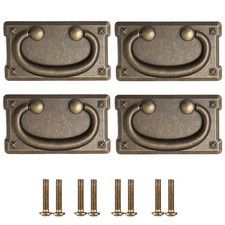 4/8Pcs Rustic Handle Oak Furniture Land Style Replacement Handle Black & Bronze