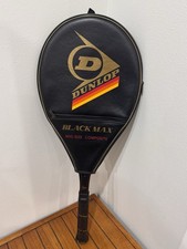 Vintage Dunlop Black Max Tennis Racket w Case Mid Size Graphite