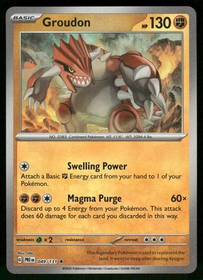 Groudon (Poke Ball Pattern) SV: Prismatic Evolutions 049/131 Pokémon Card